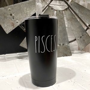 RAE DUNN Black Pisces Zodiac Tumbler NWT